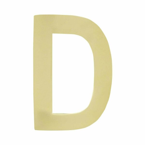 Perfectpatio 4 in. Brass Floating House Letter D, Polished Brass PE2757399